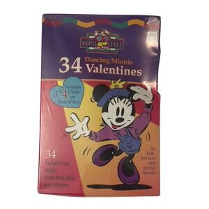 Vintage Disney Minnie Mouse Valentine Cards with Envelope 34 Cards New Old Stock